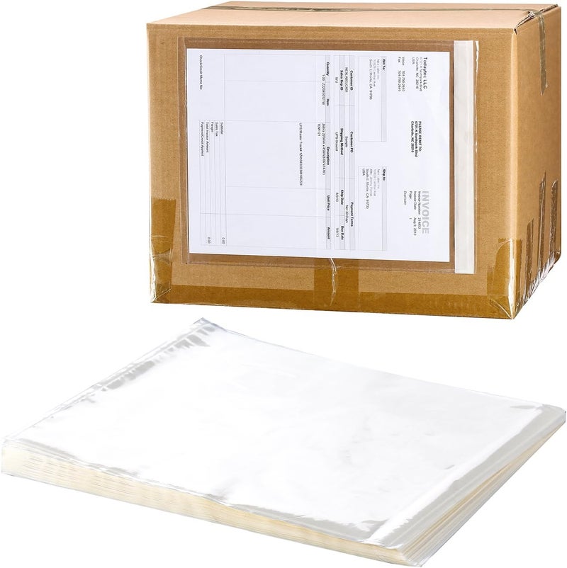 BEUYI أظرف قائمة التعبئة الشفافة 2.5 مل بحجم 9.5'' × 12''، أكياس/أكمام ملصقات الشحن/المستندات اللاصقة لحجم ورق كامل (8.5'' × 11'') (50 حزمة) - Image 1